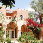 خونه حاج قاسم با حیاط پر از گل و درخت