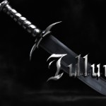 شمشیر اساطری که دم شاهین سیاه دارد و روی بدنه ان نوشته است tultun