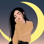 تصوير واقعي از دختر اهل خاورميانه در كنار ماه