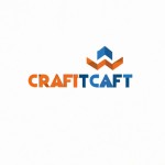یک لوگو با نام logocraft  با رنگ ابی نارنجی