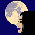 تصوير واقعي از دختر اهل خاورميانه در كنار ماه