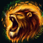 شیر جنگل در حال غررش . 8k, نورپردازی رومانتیک, با کیفیت, با طرح مسحور کننده , رنگ های زنده