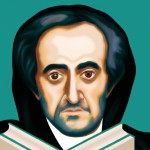 بازسازی چهره حافظ، شاعر معروف ایرانی که یک کتاب در دست دارد