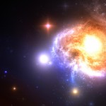 Radiant nebula, star clusters and gas clouds shining brightly, celestial, otherworldly, abstract, space art