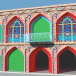طراحی نمای مغازه دو طبقه براساس معماری سنتی ایرانی