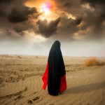 حضرت رقیه با لباس خونین در صحرای کربلا