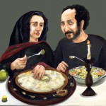 رستم و تهمینه در حال شام خوردن