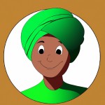 جوان مذهبی خوشتیپ با صورتی سبزه در حال لبخند