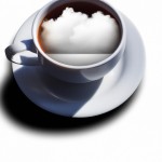 تکه ابر بالای فنجان قهوه