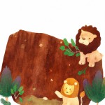 یک جنگل که در آن یک خرس و یک شیر باشد