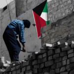 مردم فلسطین را برایم ترسیم کن که روی آواره های ساختمانی در حال مراقبت کردن از پرچمشان هستند