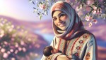 تصویر یک مادر فلسطینی شادمان بساز