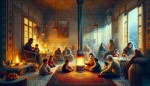 خانواده ایرانی، آرامش در منزل، فصل زمستان، بخاری گازی