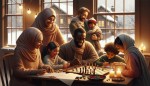 خانواده معمولی، با حجاب، آرامش در منزل، فصل زمستان