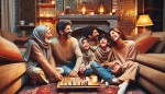 خانواده تهرانی خوشحال در خانه، گرمای خانه با رادیاتور، زمستان