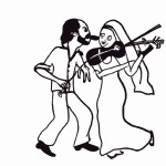 یک مرد و زن عاشق که مرد در حال نواختن سنتور میباشد و زد در حال نواختن وینسل است