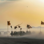 کاروان امام حسین در حال ورود به صحرای کربلا