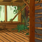 Inside the forest hut