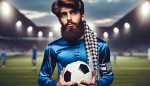پسری قد بلند وته ریش که بازیکن تیم فوتبال استقلاله