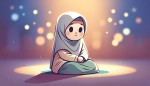 سلام. لطفا تصویر یک دختر با حجاب قرآنی زیبا را به صورت کارتونی برایم درست کن