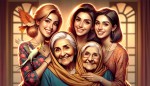 یک خانواده شاد ایراتی . یک مادر ۴۰ ساله و دو دختر ۲۰ و ۲۱ ساله زیبا به همراه یک مادر بزرگ ۵۰ ساله و یک پرنده ( cocktiel)