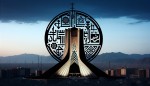 آرم کمیته امداد بر فراز برج میلاد