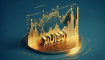 یک تصویر با چارت xauusd درست کن و متن "فارکس را به رنگ طلایی و براق بنویس