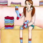 دختری کارتونی جوراب فروش