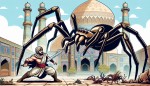 عکس جنگ رستم با مرد عنکبوتی در مشهد حرم امام رضا