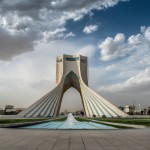 میدان آزادی  تهران وسط جنگلی زیبا با طراحی جدید
