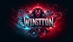 من یک عکس برای گیم میخوام که تم قرمز باشه و خفن باشه و کلمه ƛꪜそWinston داخلش باشه