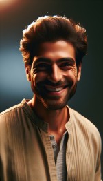 مردی خوشحال و شاد و عاشق