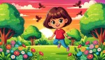 یک دختر با موهای قهوه ای کوتاه