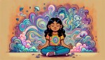 دختری در حال مدیتیشن