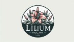 یک لوگوی ناخن کاری با اسم lilium