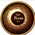 لوگو دایره ای برای کانال یوتیوپ با موضوع تاریخ ایران و جهان با تم طلایی و قهوه‌ای بساز