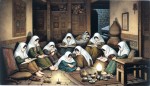 عکس هفت دختر بختیاری خوابیده در اتاق سرد و تاریک