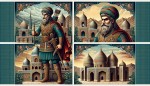 تصویر کامل نقش رستم رو با جزئیات هر چهار نقش و چهارمقبره و با کمک منابع کافی تاریخی بازسازی کن
