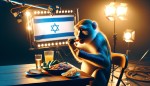 کفتاری به رنگ پرچم اسرائیل در حال خوردن کودک