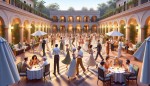 How they dance in the courtyard, sweet summer sweat.
چه تابستان خوبی بود که با هم در فضای باز می رقصید طراحی در هتل زیبا بنام هتل کالیفرنیا حیاط زیبا و مجلل در حال خوردن شراب