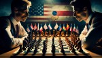 Depiction of the secret competition between the Allies during the war.