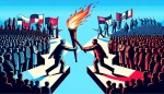 The transition of power from Truman to Eisenhower and from Stalin to Khrushchev.