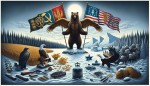 Visual representation of the ideological clashes and interests between Russia and the United States.