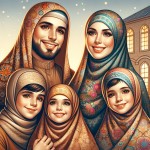 خانواده اسلامی با حجاب کامل
