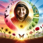 یک پوستر راجع به کودک درون طراحی کن که نمایانگر مفهوم امید ، آرامش و تغییر باشد