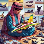 تصویری کمیک بوک و از بالا از یک اتاق که تمام دیوار های آن از پوستر جنگنده های هوایی پر شده است در میانه اتاق نوجوانی حدودا ۱۴ ساله با لباس محلی کردستان ایران دراز کشیده است و در دستش یه ماکت هواپیمای جنگنده با نقش پرچم ایران است