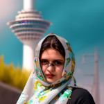 دختر ایرانی باحجاب کم در کنار برج میلاد