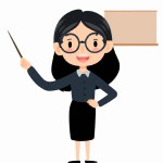 کاراکتر یک معلم خانم در حال تدریس