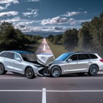 عکس ماشین bmw x7  که با tesla برخورد کرده رو بساز