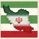 نقشه کشور ایران با بک گراند رنگ پرچم ایران
